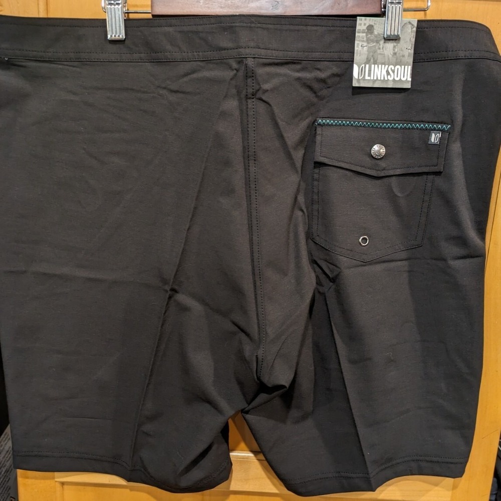 Linksoul Men's Board Shorts  Size 40 True Black  Nwt‎ Board Walker - Picture 2 of 3